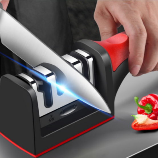 1 Afiador Amolador De Facas Em Aço Inox Com 3 Bor