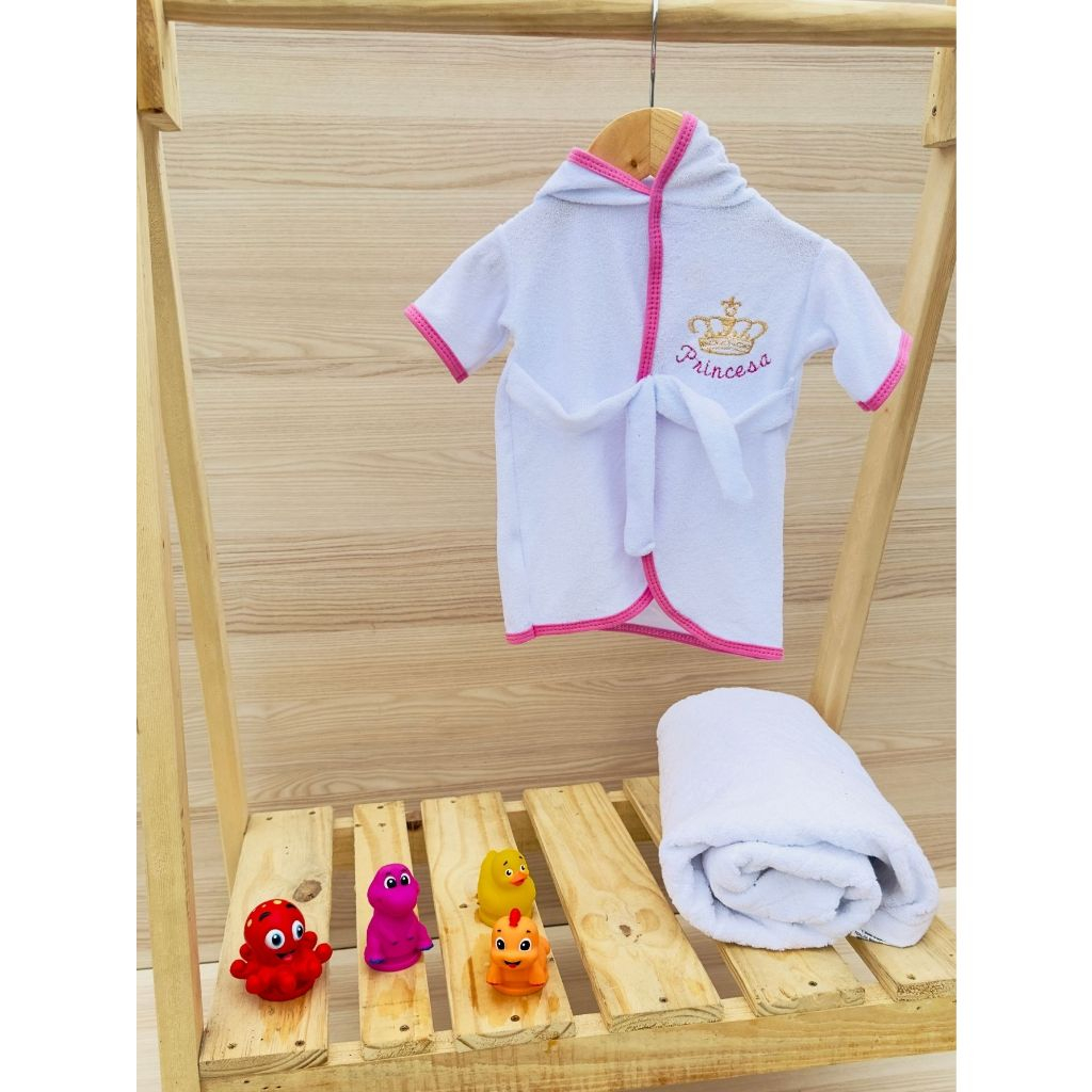 Roupão de Bebê C/ Capuz Menina