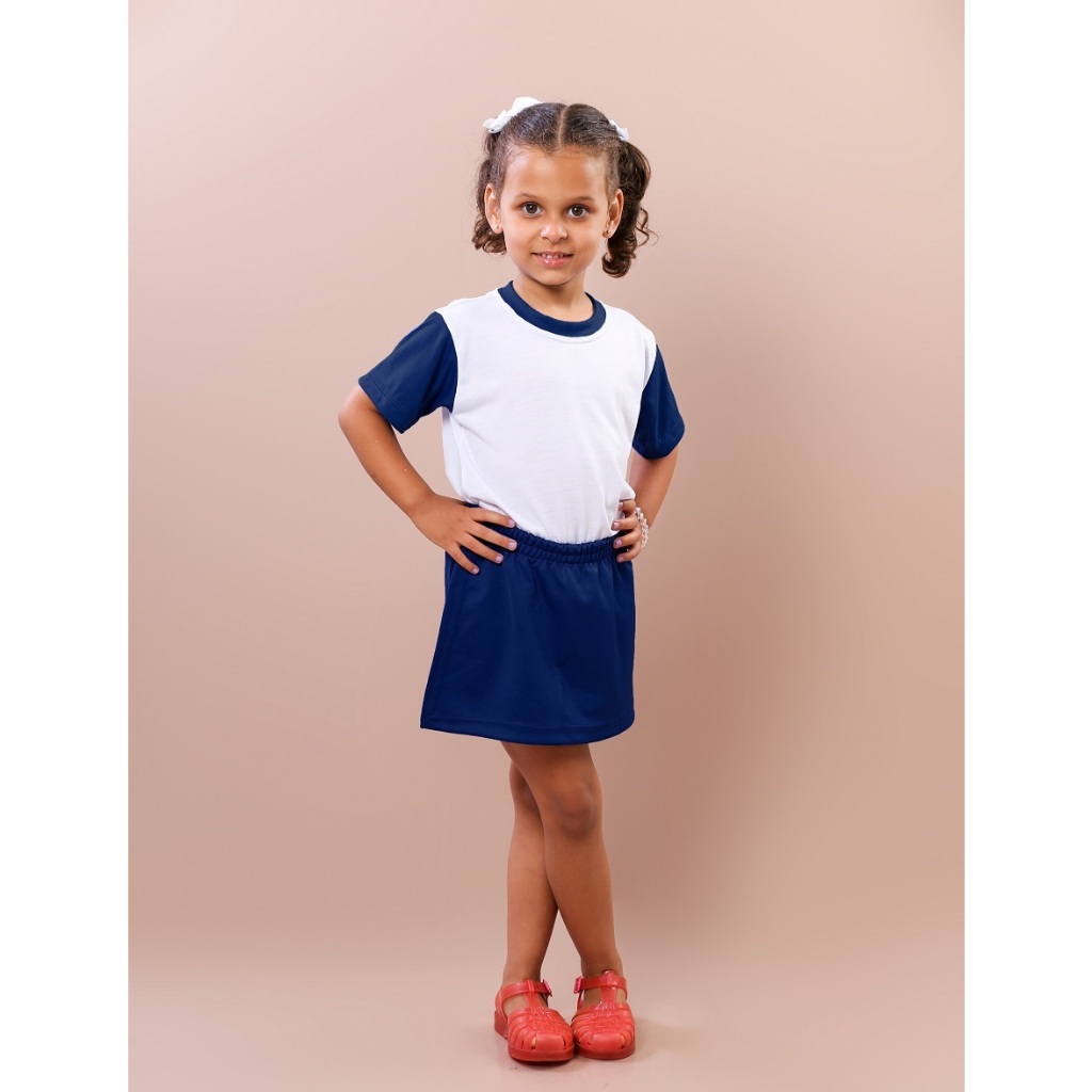 Shorts saia menina uniforme escolar helanca infant