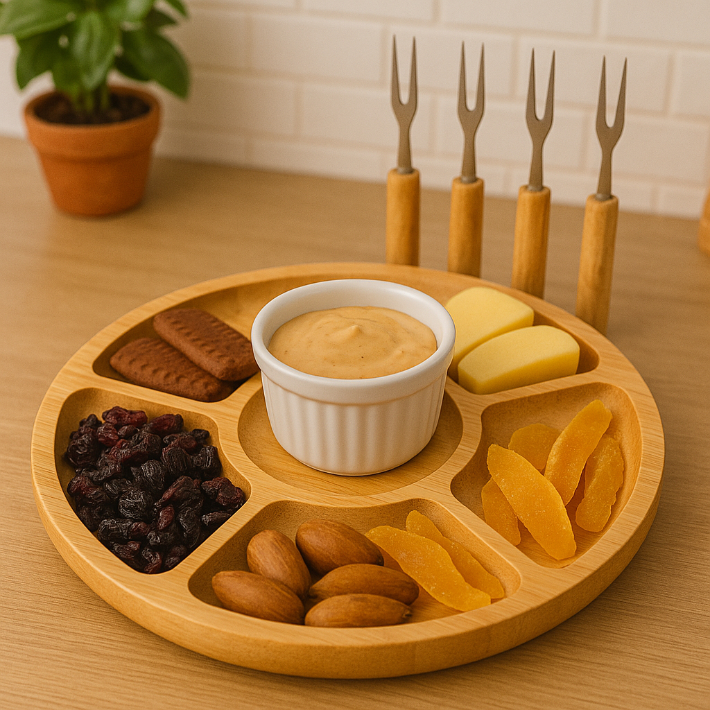 Petisqueira Redonda Para Frios Queijo C/ Molheira 