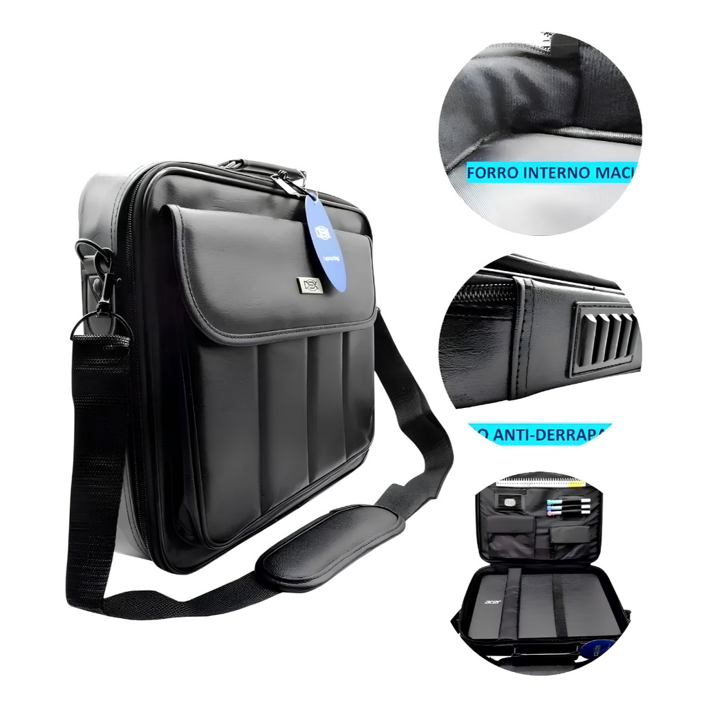 Bolsa Pasta para Notebook Couro Masculina até 15,