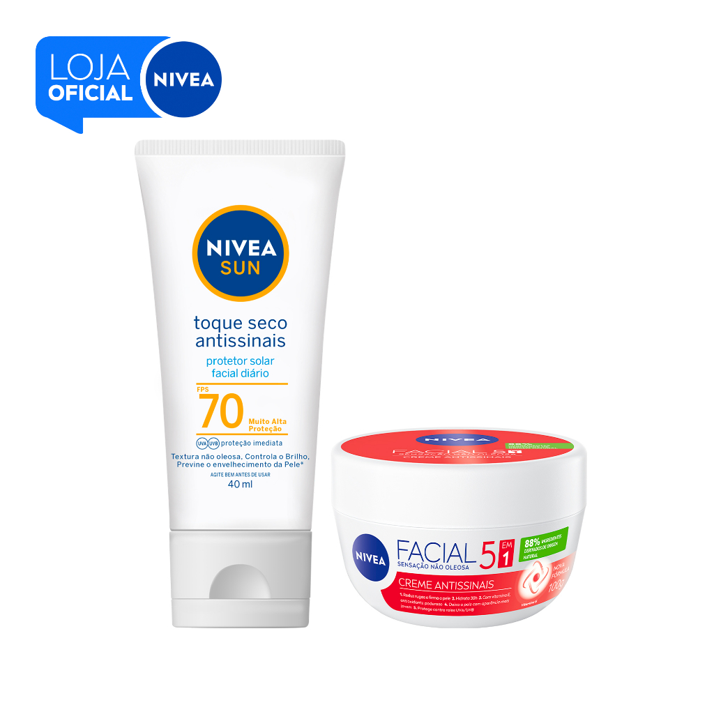 KIT NIVEA Creme Facial Antissinais 100g + Protetor