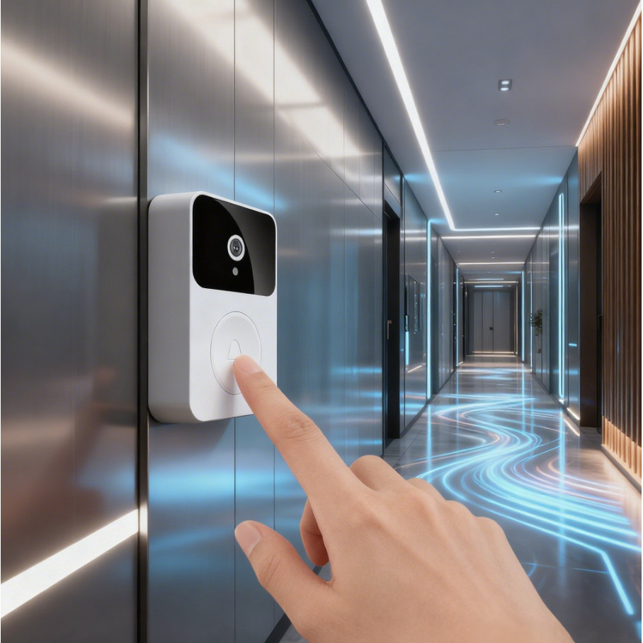 Campainha Com Câmera Vídeo Porteiro Sem Fio Wi-F