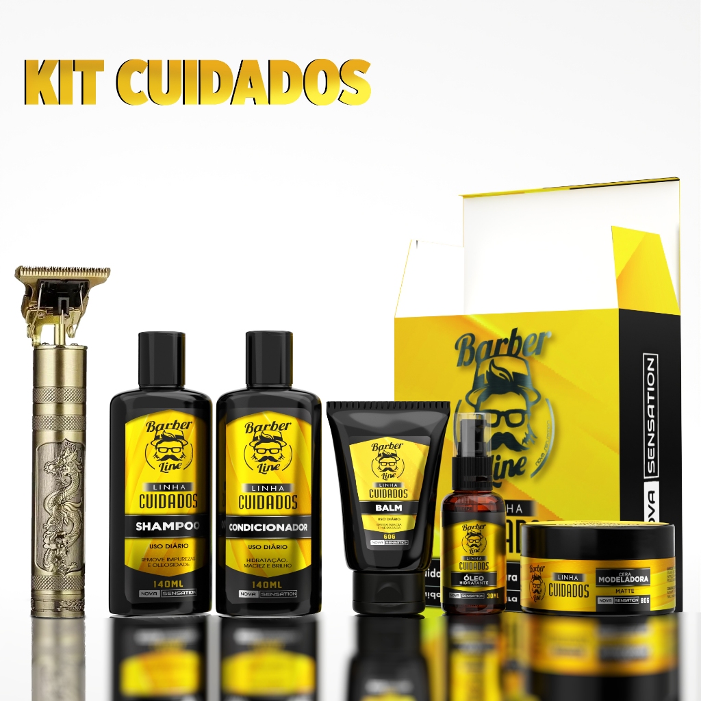 Kit Cuidados Para Barba Balm, Shampoo, Condicionad