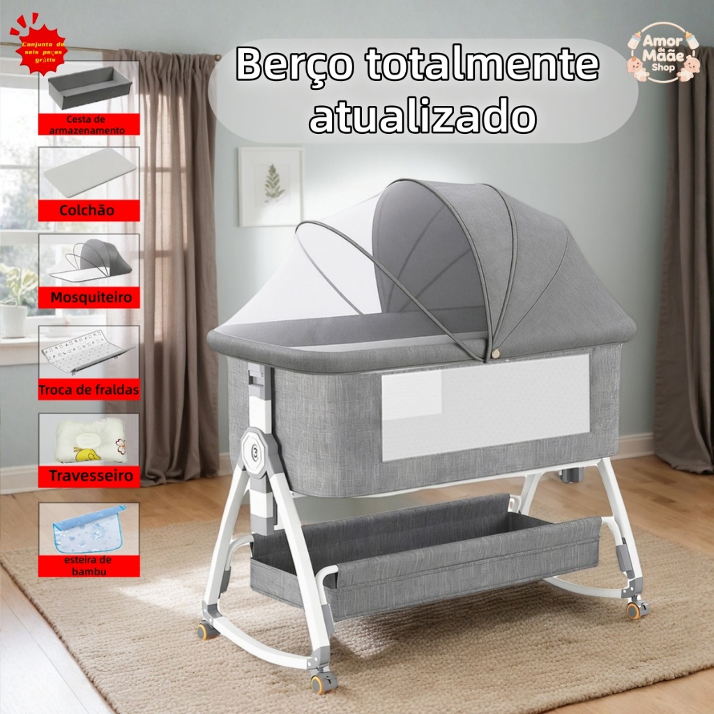 Berço Portátil Moises Co-bed Com Balanço Mosqui