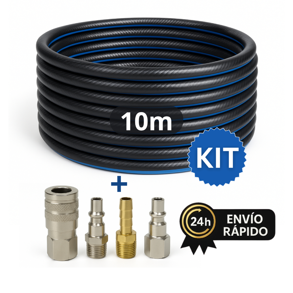 Kit Mangueira de Compressor 10 Metros Com Engate R