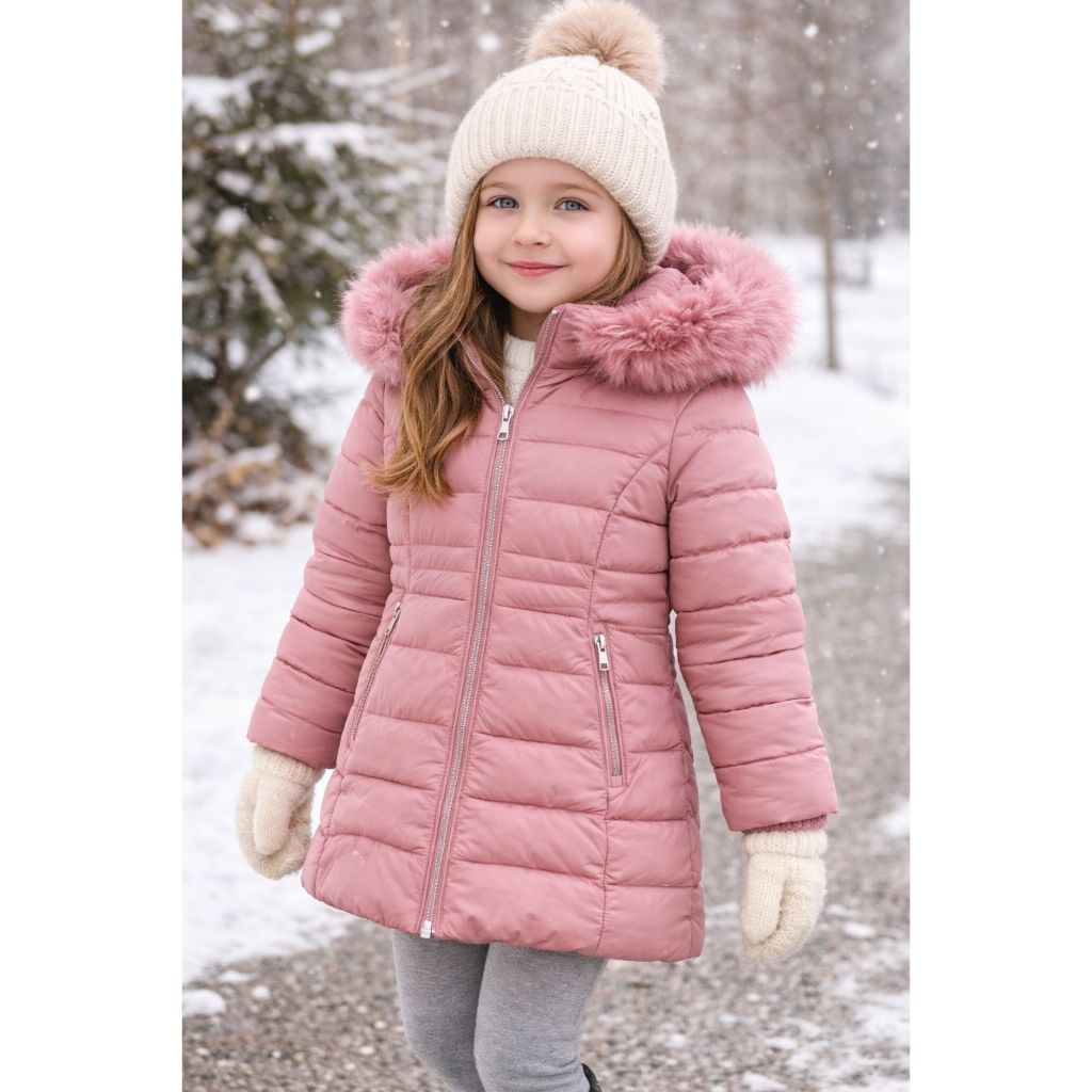 Jaqueta Menina Quentinha Com Capuz Casaco Infantil