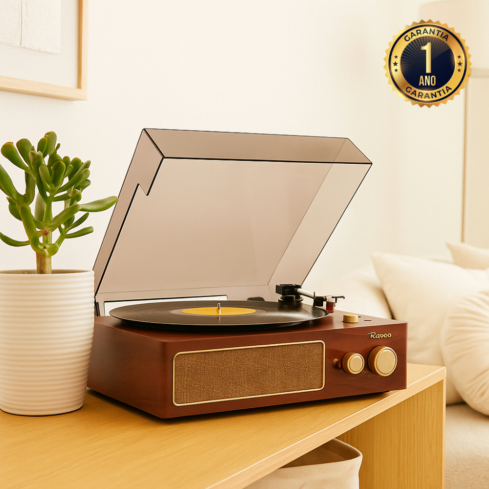 Vitrola Raveo Retro Toca Discos Bluetooth USB Envi
