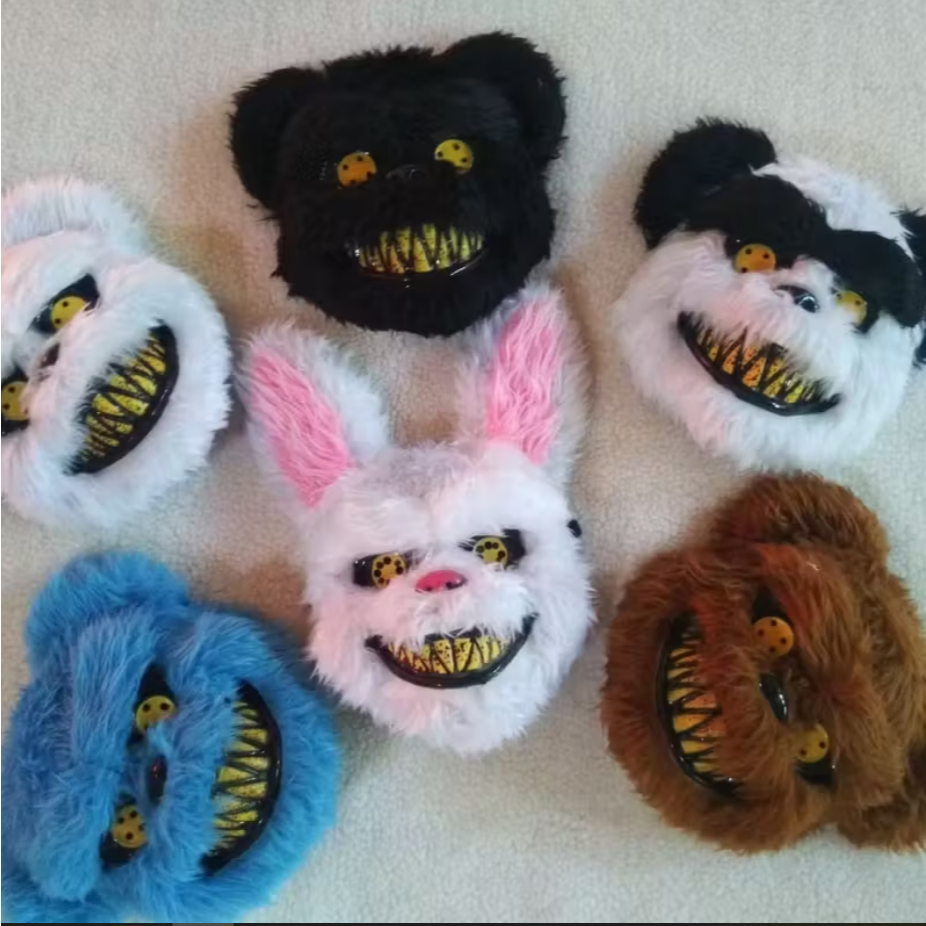 Máscara de Pelúcia com Led Urso Coelho Macaco As