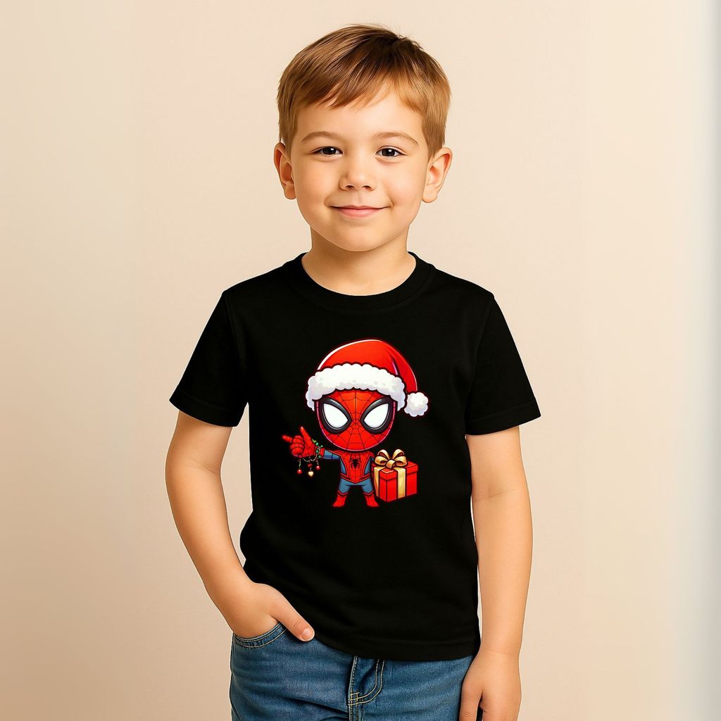 Camiseta Infantil Natal Homem Aranha Noel Presente