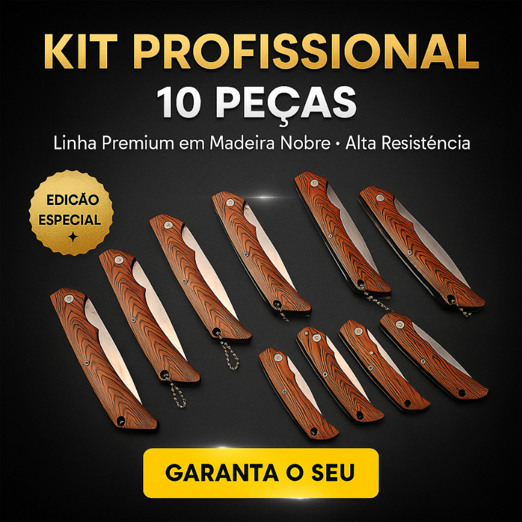 KIT 10 canivetes tipo chaveiro 16,5 cm cabo amadei