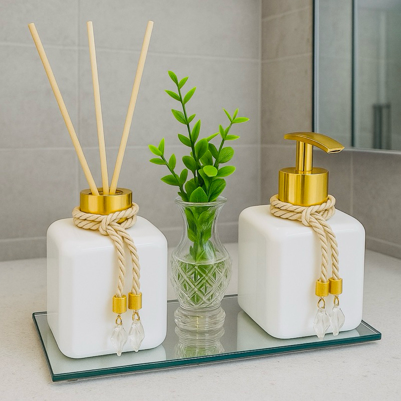 Kit Lavabo Pet Vasinho Com Flor Bandeja Aromatizad