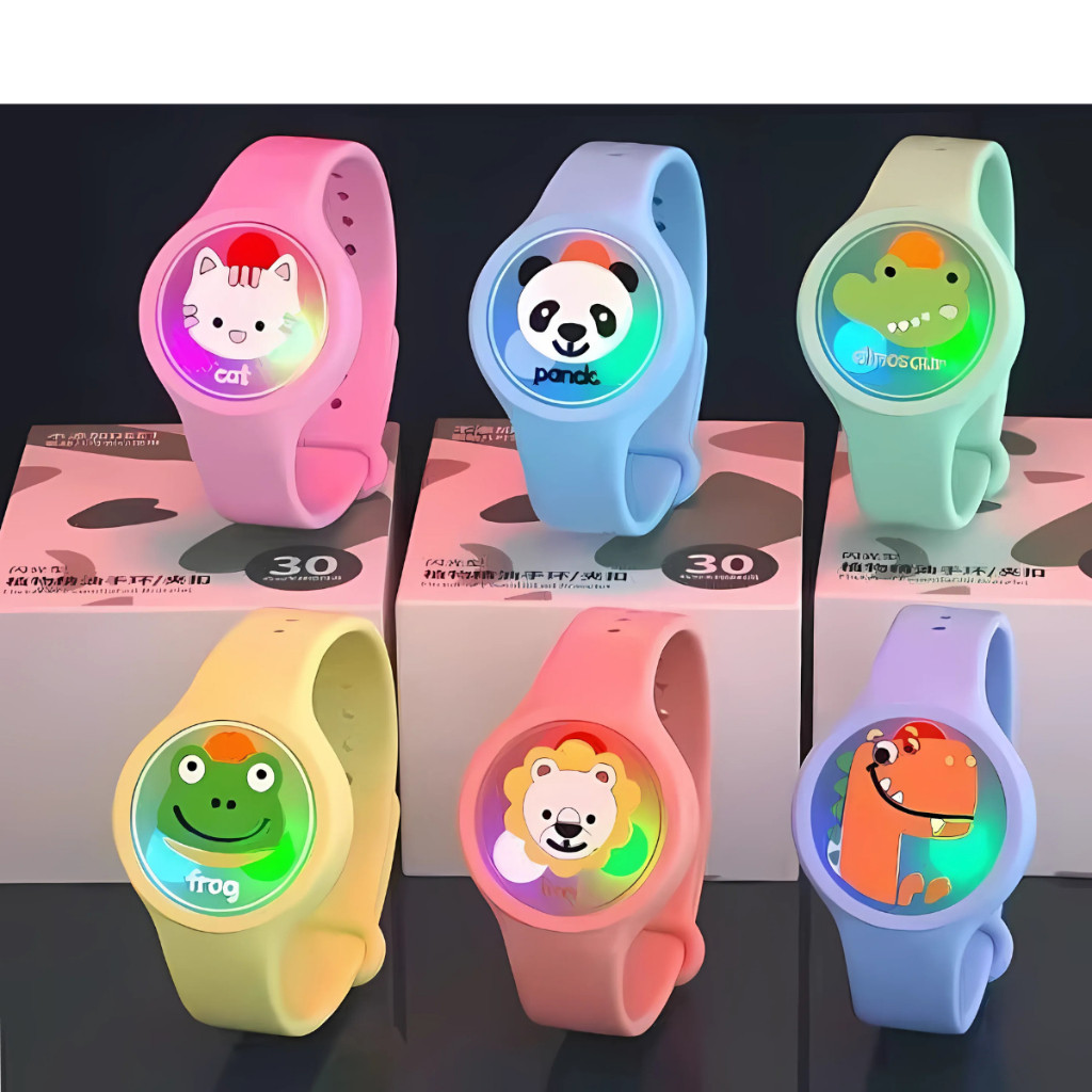 Kit 5 Pulseiras Relogios Repelente Citronela Perni