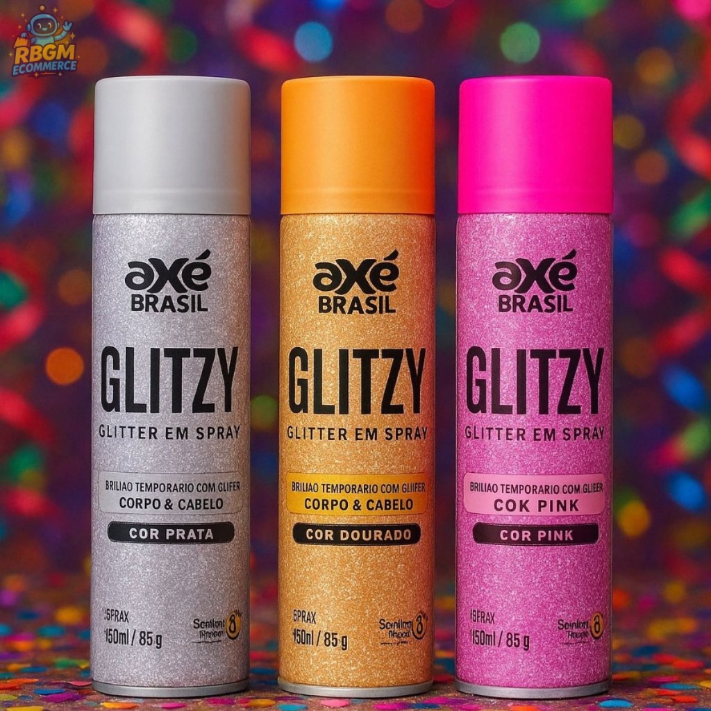 Spray Glitter Temporário Corpo + Cabelo Brilho In