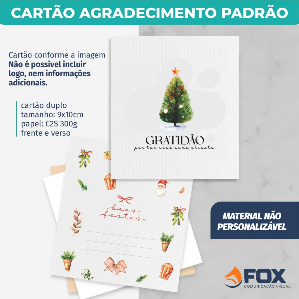 Cartão de Agradecimento Padrão Natal – Fre