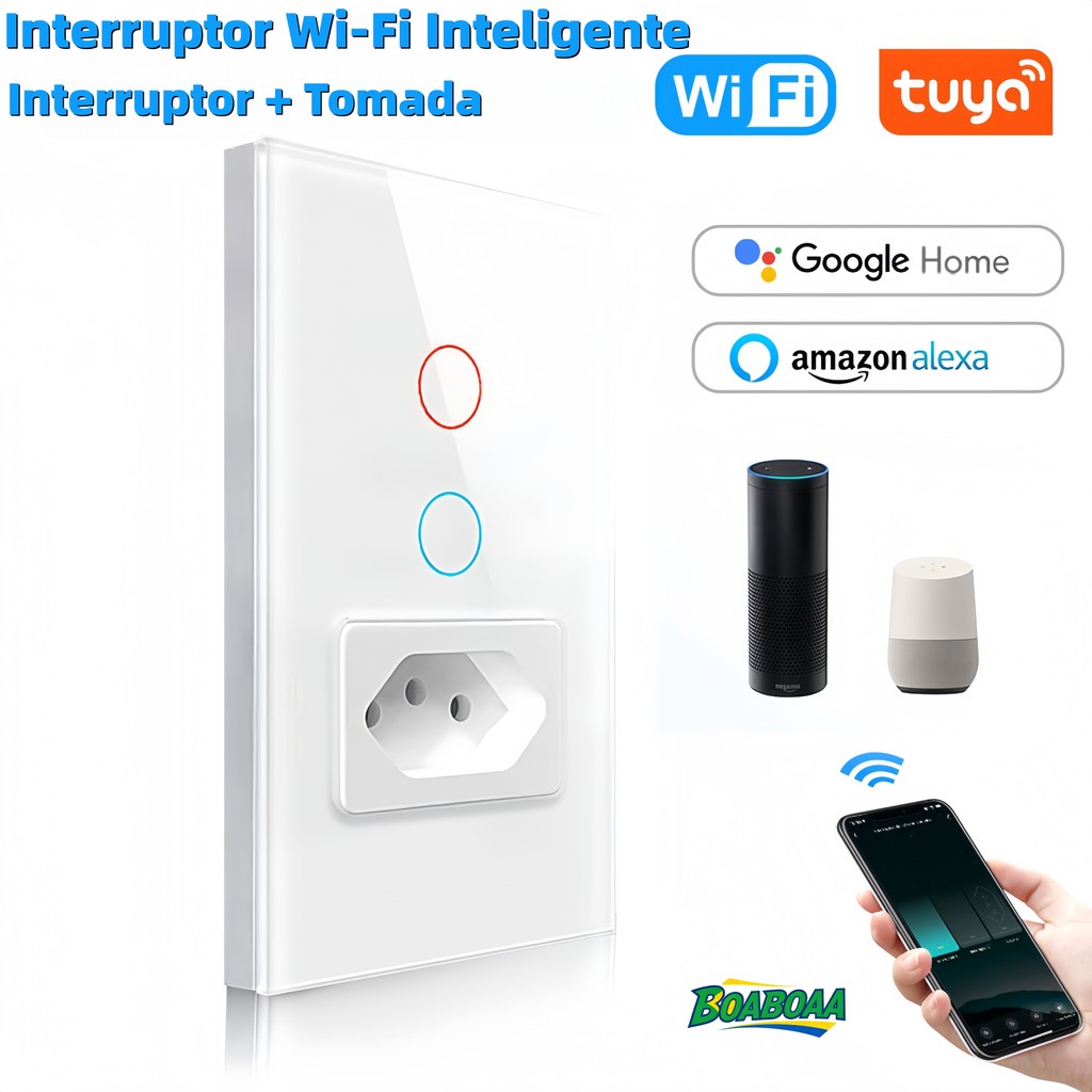 Interruptor Inteligente WiFi com Painel de Vidro T