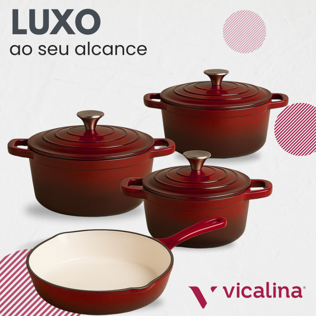 conjunto kit Jogo De Panelas Vicalina ferro fundid