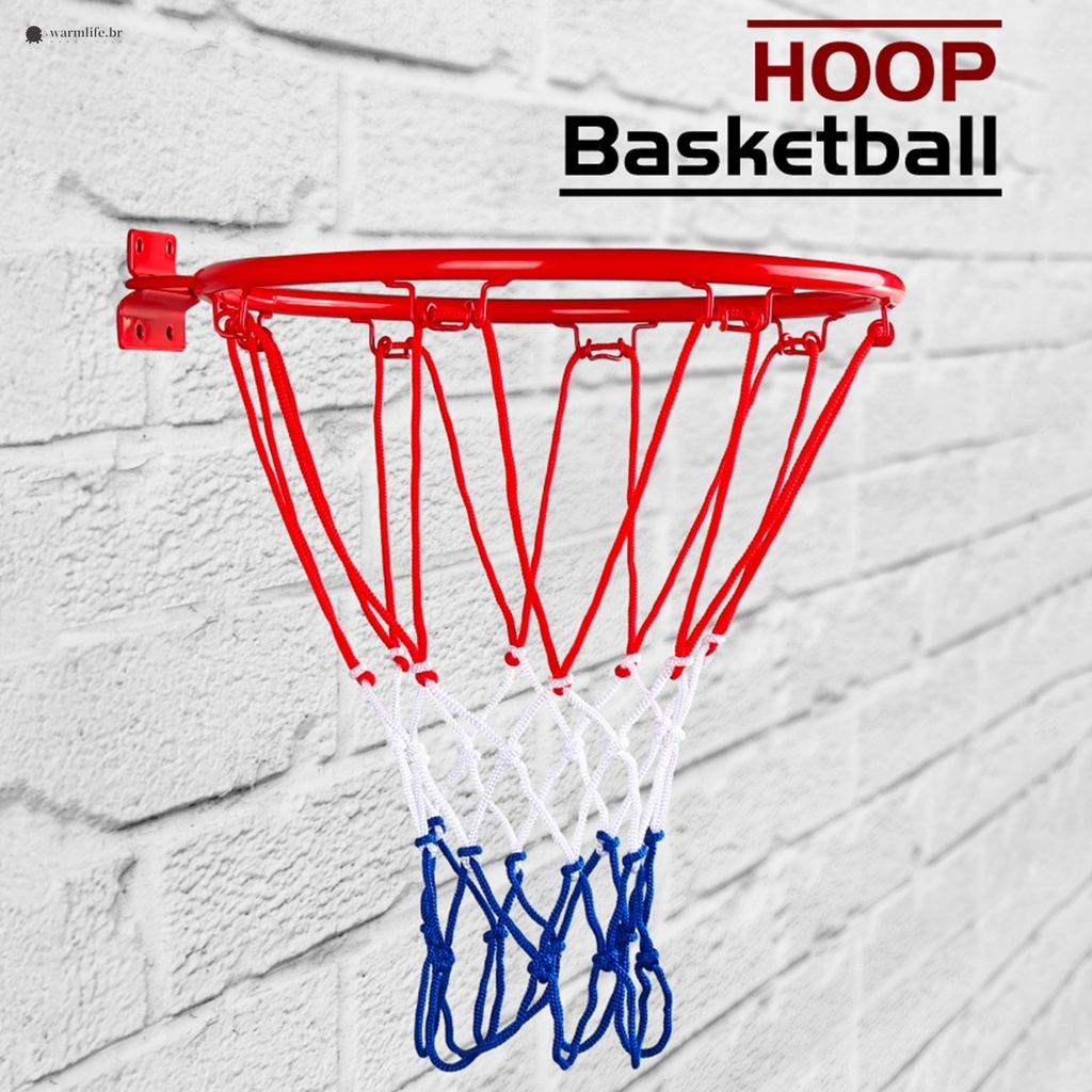 Aro Basketball DE FERRO com Rede e Bola para Cesta