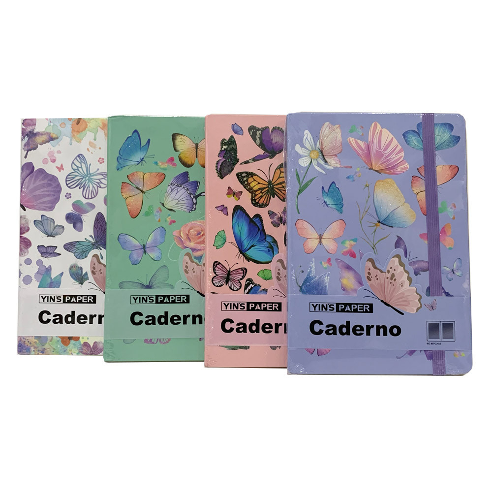 Caderno Pequeno A5 Brochura Capa Dura Borboleta Co