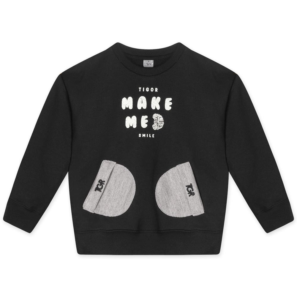 Blusão Manga Longa Moletom Infantil Masculino Tig