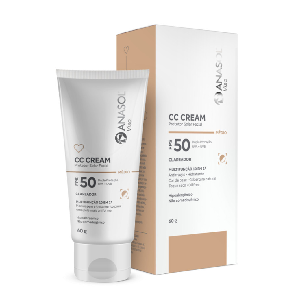Anasol CC Cream Facial Fps 50 Viso Cor Medio Toque