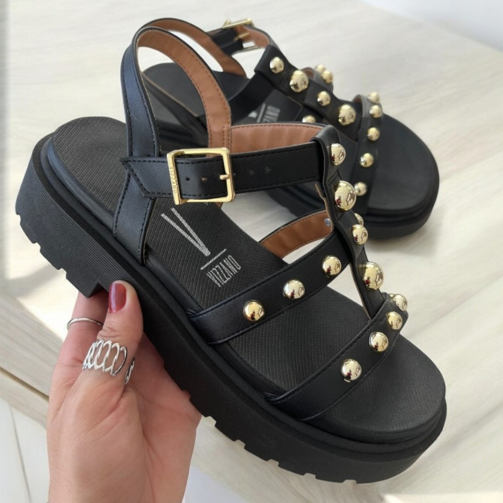 Sandália Papete Feminina Vizzano Original Platafo