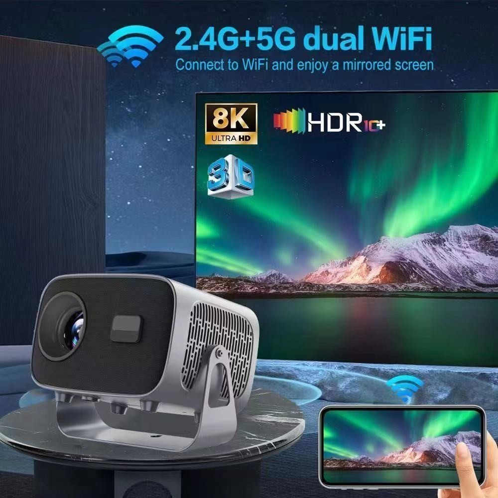 Projetor A10 Android TV 4K Dual Band WIFI 6.0 Blue