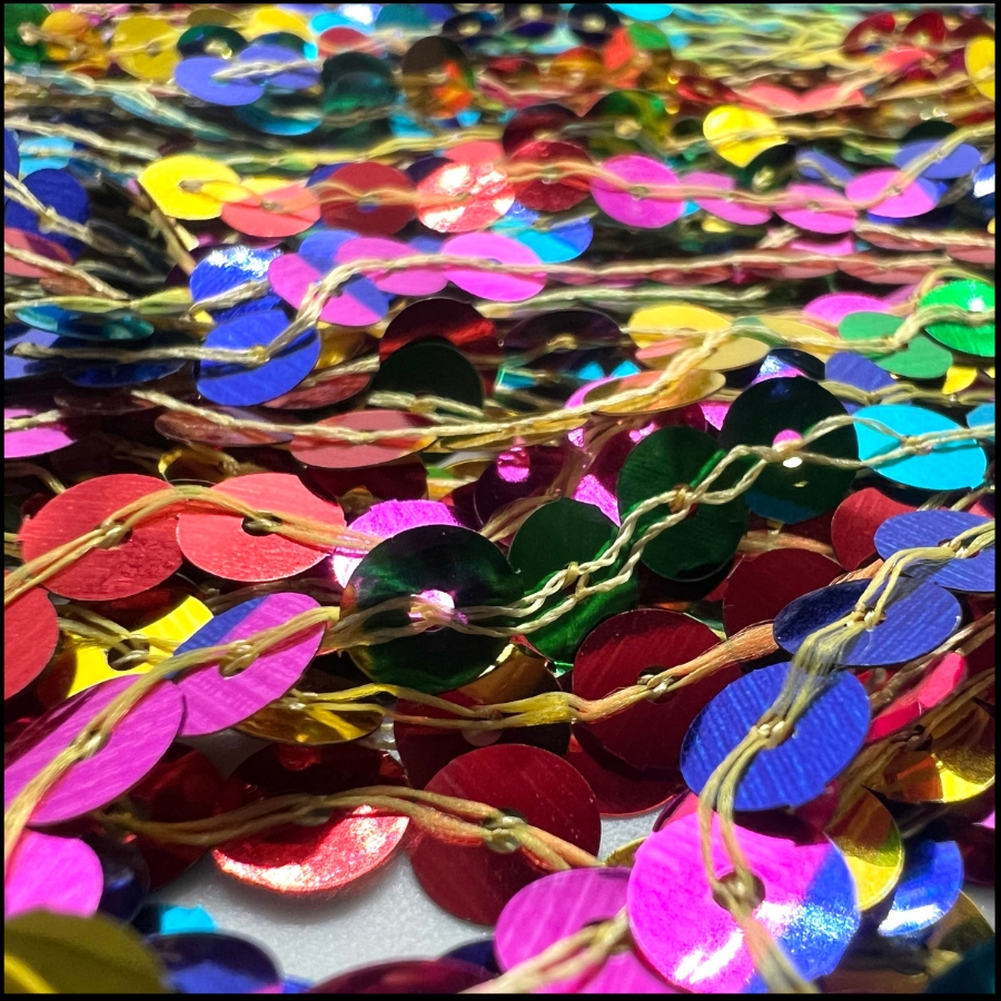 Franja Lantejoula Paête Para confecção de roupa