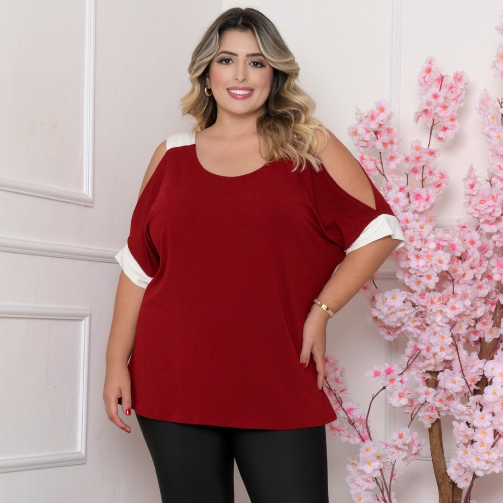 Blusa Feminina Soltinha Bata Plus Size Influencer 