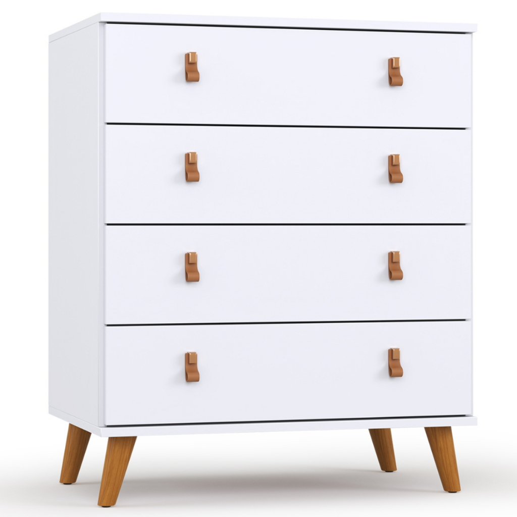 Cômoda Para Quarto Reforçada 4 Gavetas Espaçosa