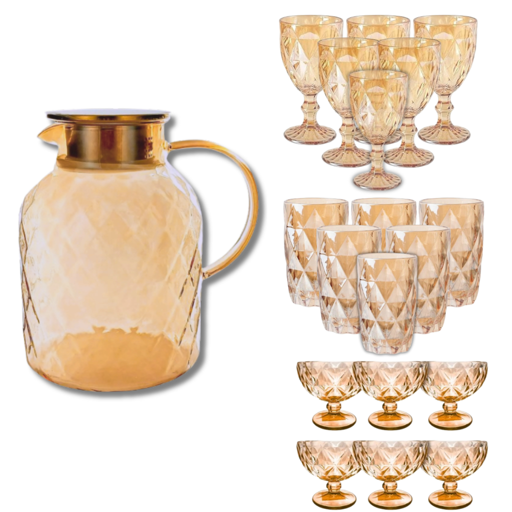 KIT COMPLETO Jarra Diamond 1.5L 6 Taças 320ML 6 C