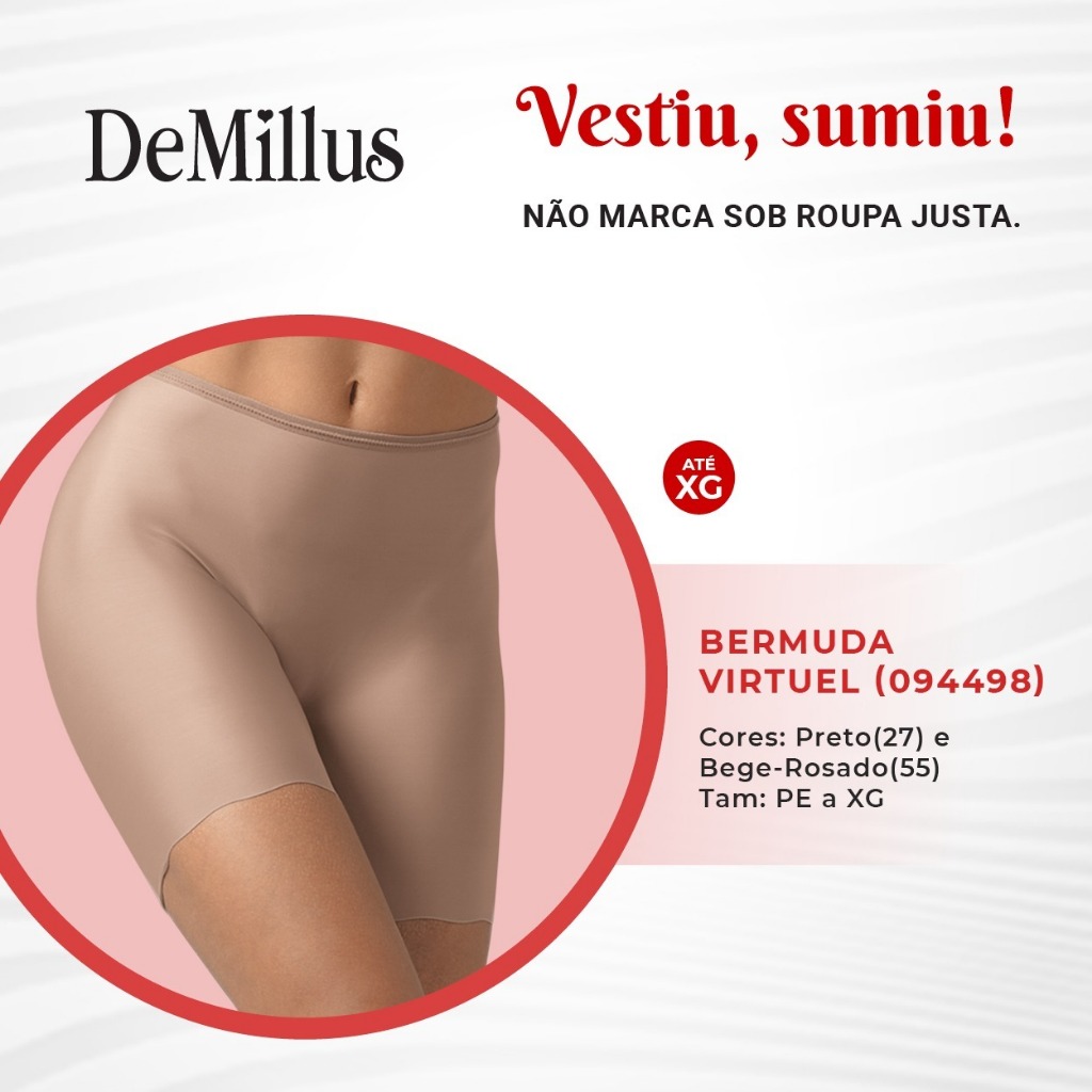 Bermuda Virtuel DeMillus sem Costura Microfibra le