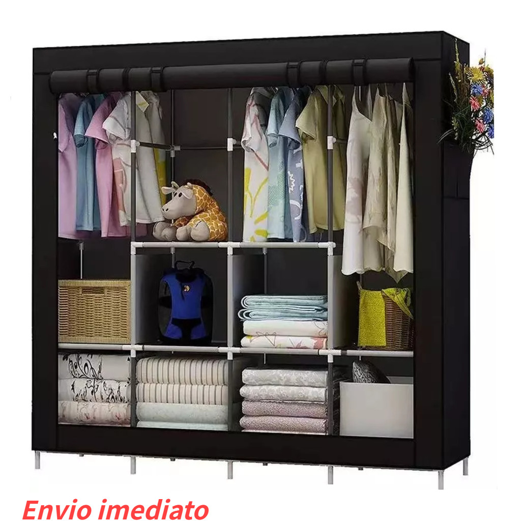 Guarda Roupa Dobrável Arara Portatil Armário Org