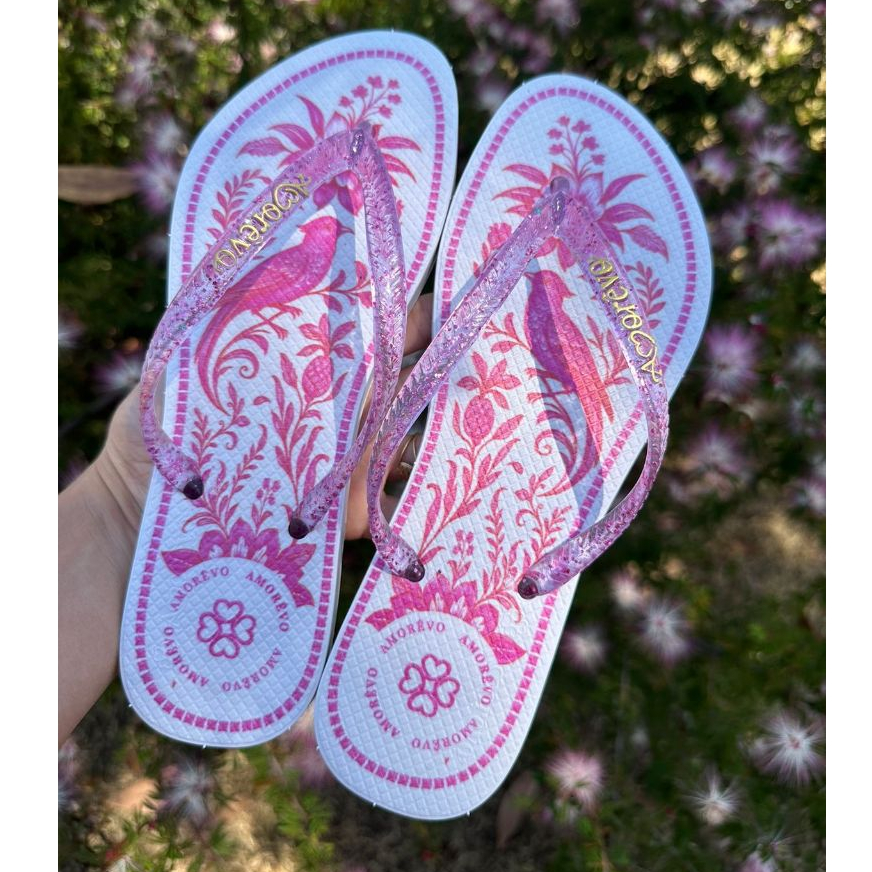 Chinelo Amorevo Feminino Estampado de Alta Qualida