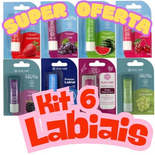 ISACARE – Kit 06 Unidades de Protetor Labial