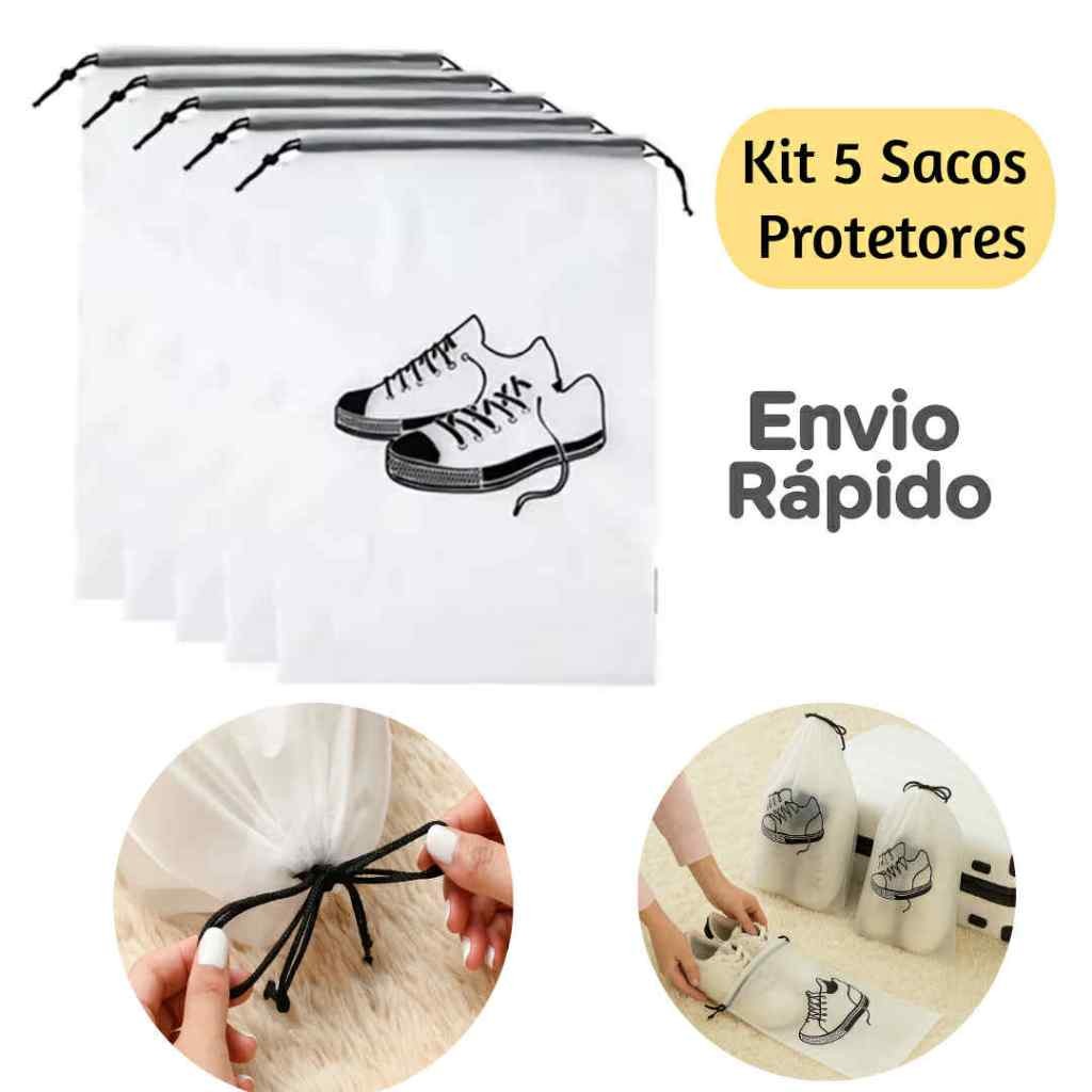 Kit 5 Sacos Protetores para Sapatos  Organização