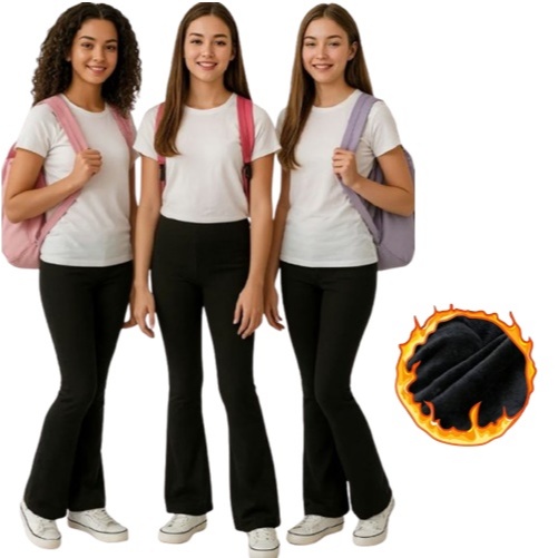 Kit 3 Legging Flare Escolar Infantil Juvenil  Supl