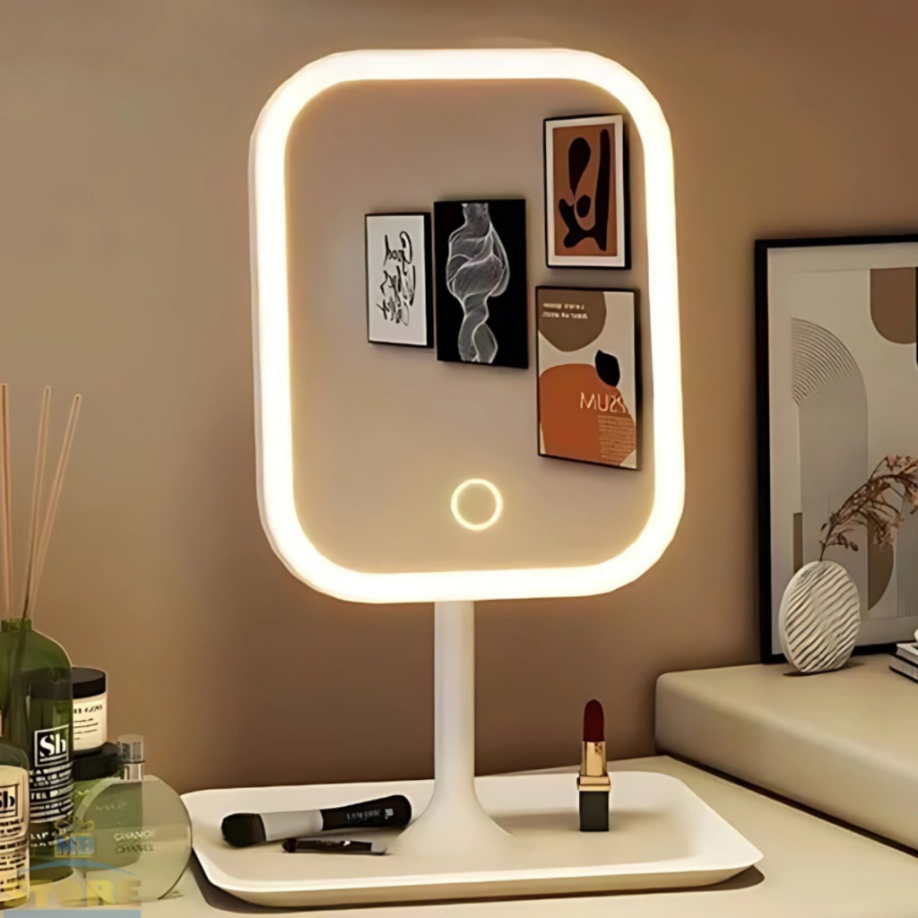 Espelho Decorativo com LED de Mesa Quadrado 3 tipo