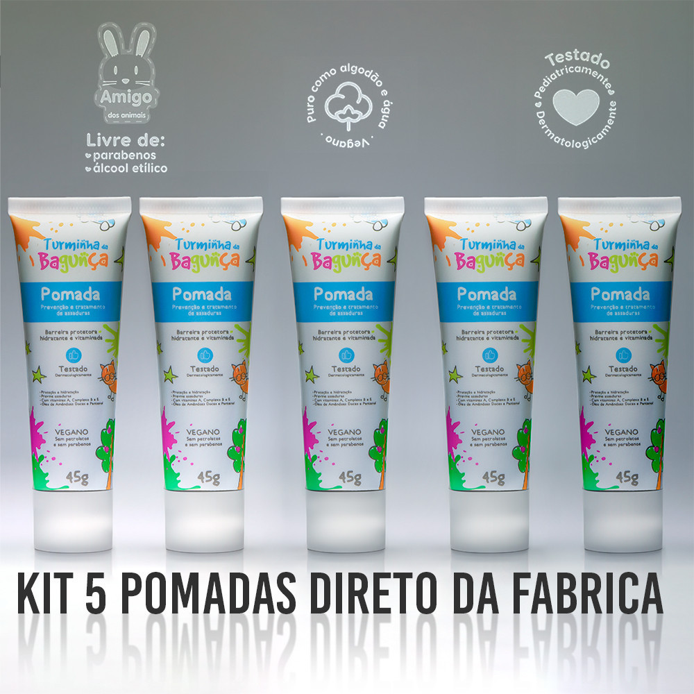 Kit 05 Pomadas Prevenção de Assaduras  TURMINHA 