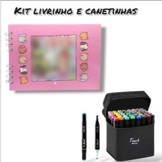 Kit Livro De Colorir Capa Dura 50 Páginas + Canet