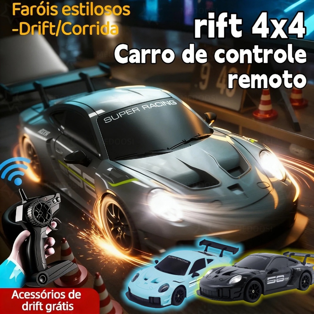 MEDOOSI Carro de Controle Remoto Porsche 911 4