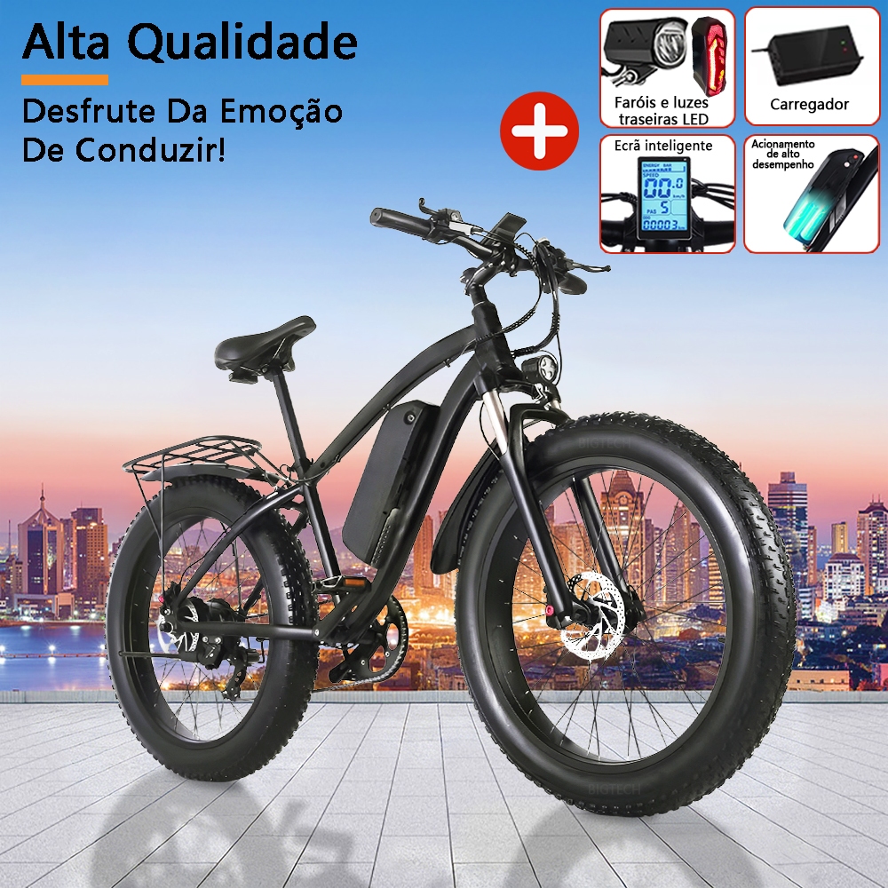 Bicicleta Elétrica De Luxo 1000W 45km/H Bateria 4