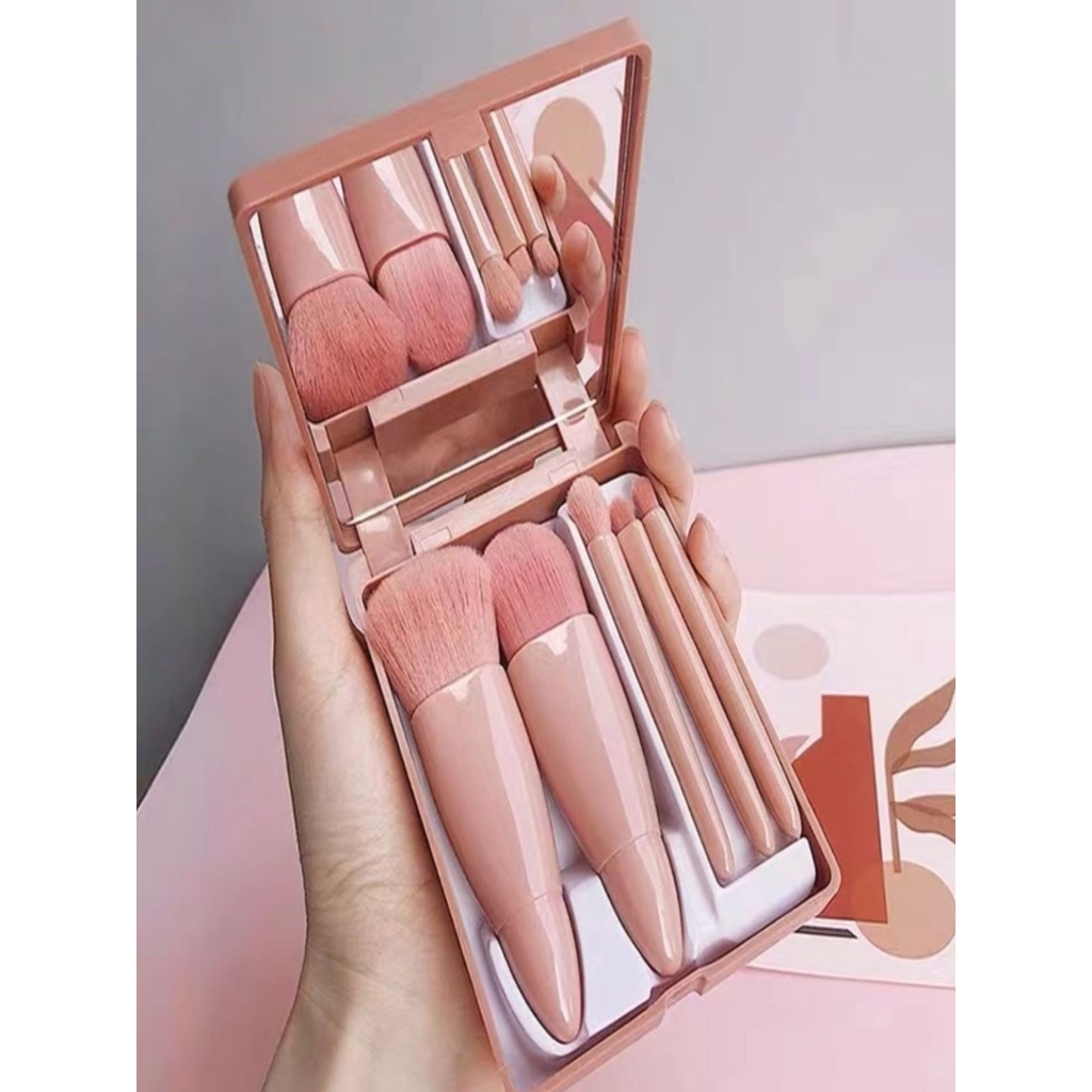 Mini Espelho De Maquiagem Portátil Com 5 Pcs Pinc
