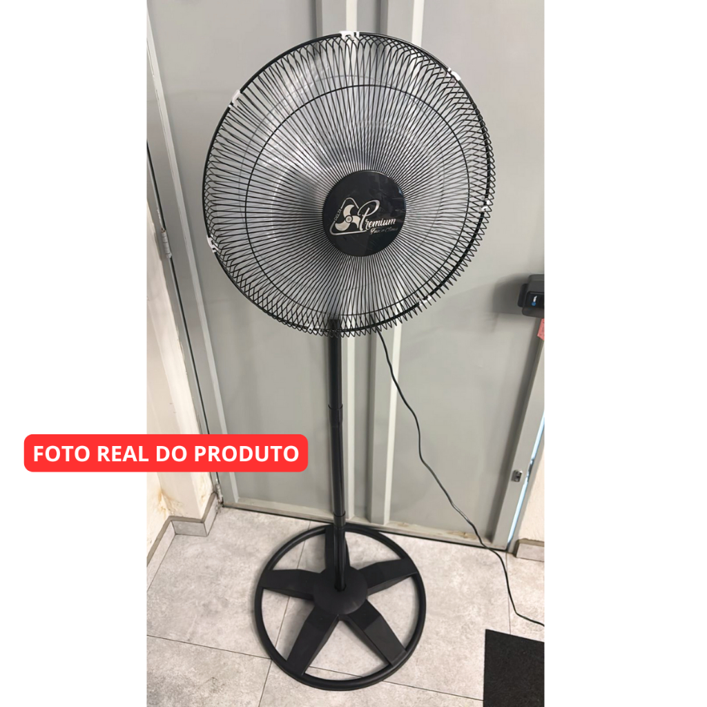 Ventilador De chão com pé alto de Coluna Preto P