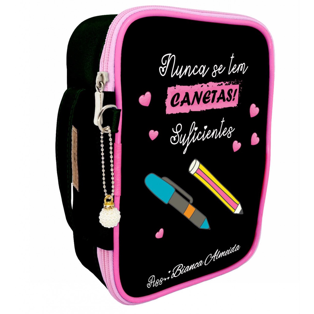 Estojo 100 pens box grande escolar personalizado o