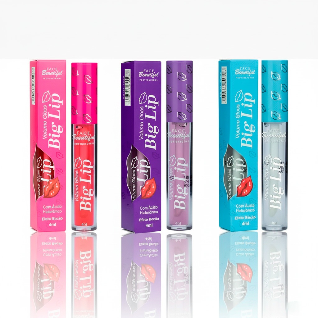 Kit 03 Volume Gloss Big Lip Aumenta os Lábios Fac