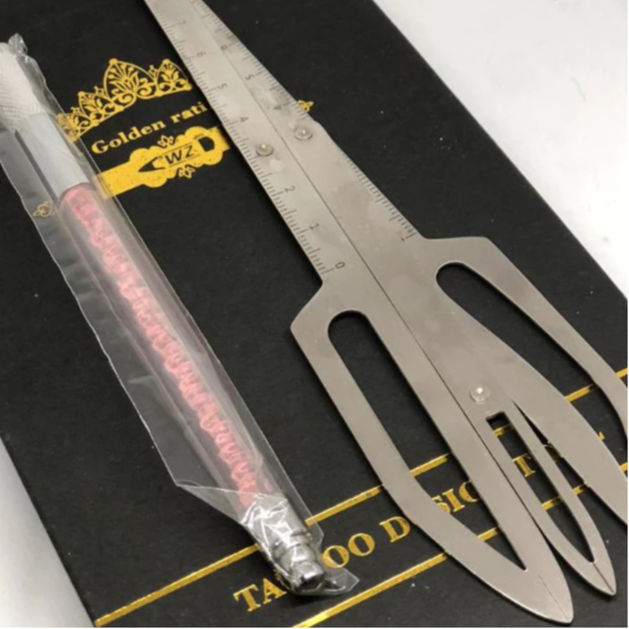 KIT Tebori + Régua Simétrica de Aço Para Microp