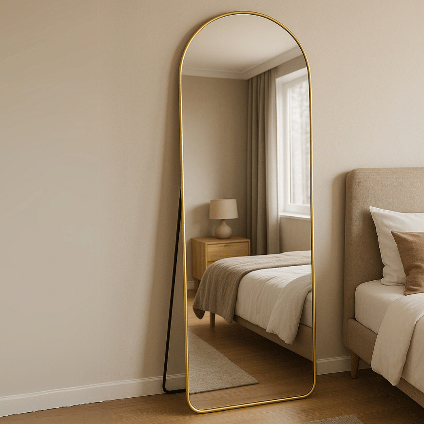 Espelho Grande Oval Base Reta Corpo Inteiro 170x70