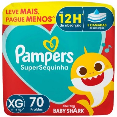 PAMPERS – Fralda Supersec XG – 70 Fral
