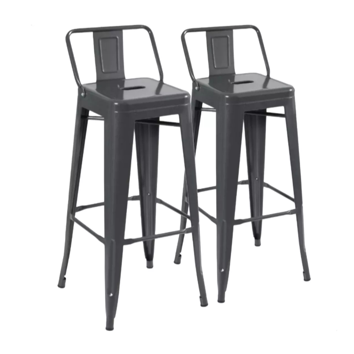 Kit 2 Banquetas Média iron Tolix Encosto Design I